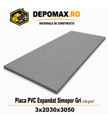 Placa rigida PVC Simopor Gri 0.58 g/cm3, 3x2030x3050 mm